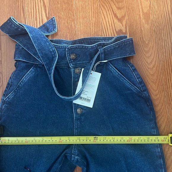 NWT SEZANE -Leandro Blue Denim Jeans with Tie Belt - Picture 10 of 10